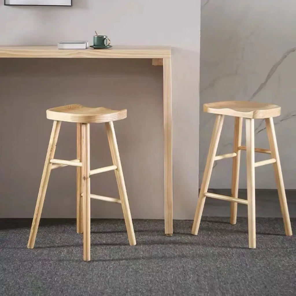 Minimalist Natural Pine Rectangular Bar Tables