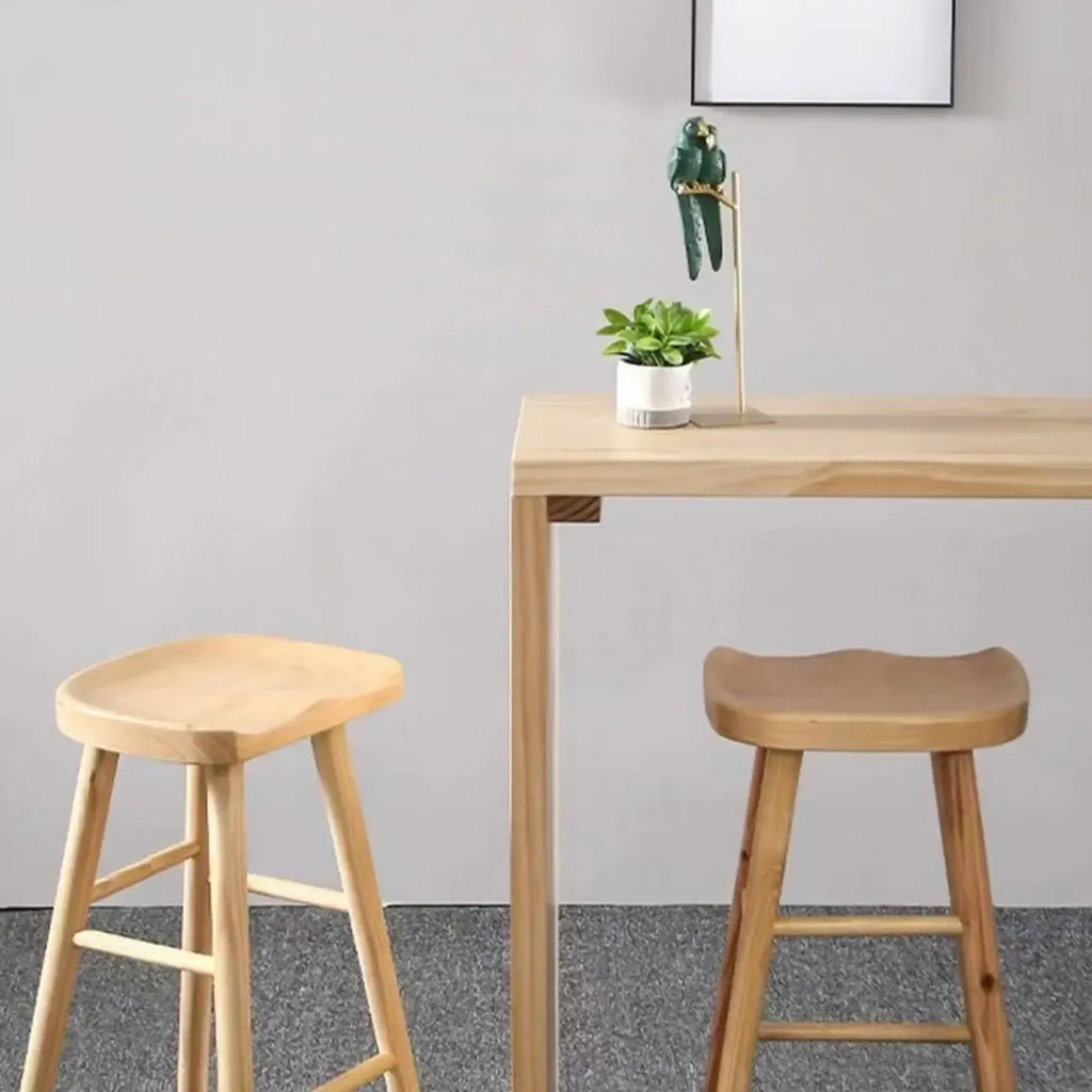 Minimalist Natural Pine Rectangular Bar Tables
