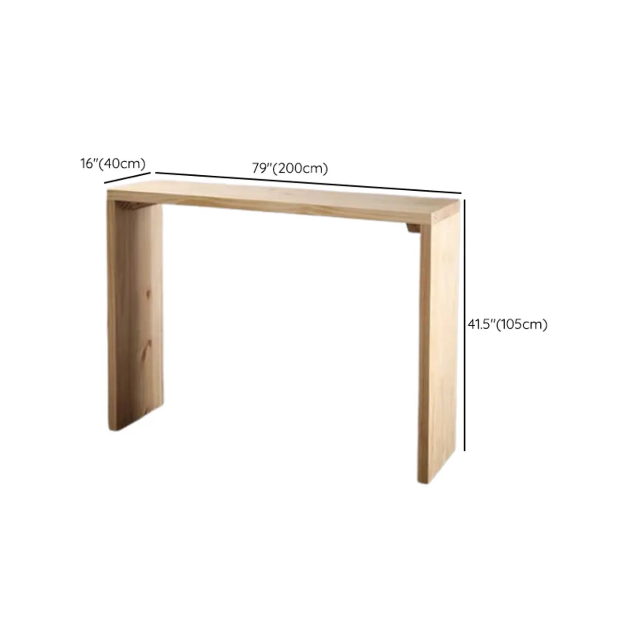 Minimalist Natural Pine Rectangular Bar Tables