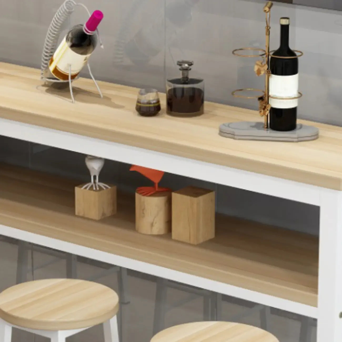 Modern Reddish Engineered Wood Bar Tables