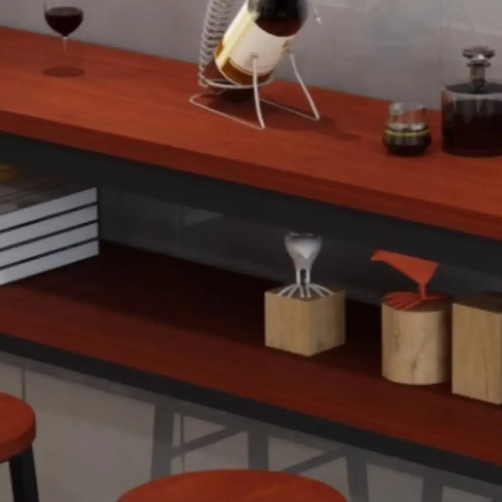 Modern Reddish Engineered Wood Bar Tables