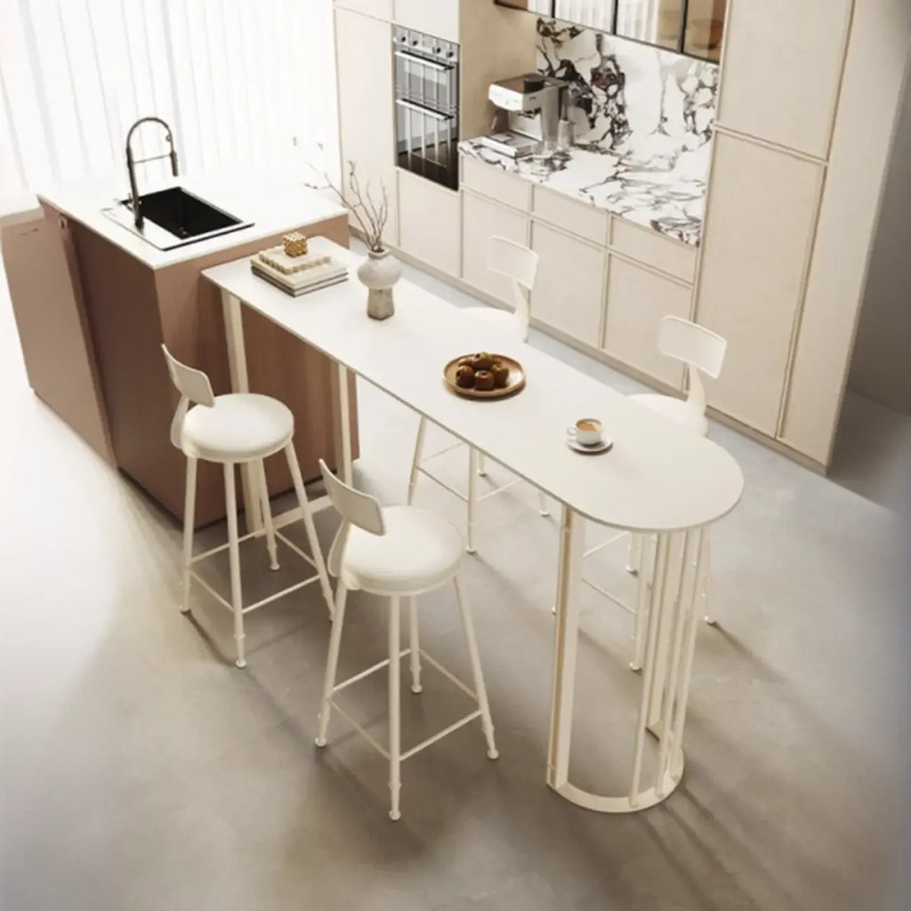 Free Form Sintered Stone White Bar Table