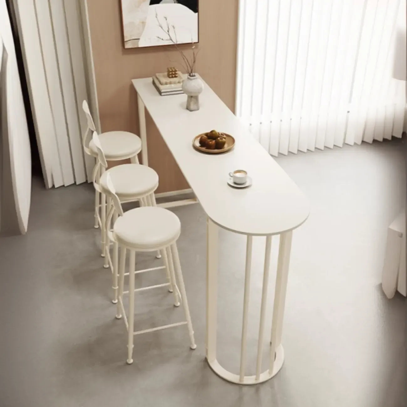 Free Form Sintered Stone White Bar Table