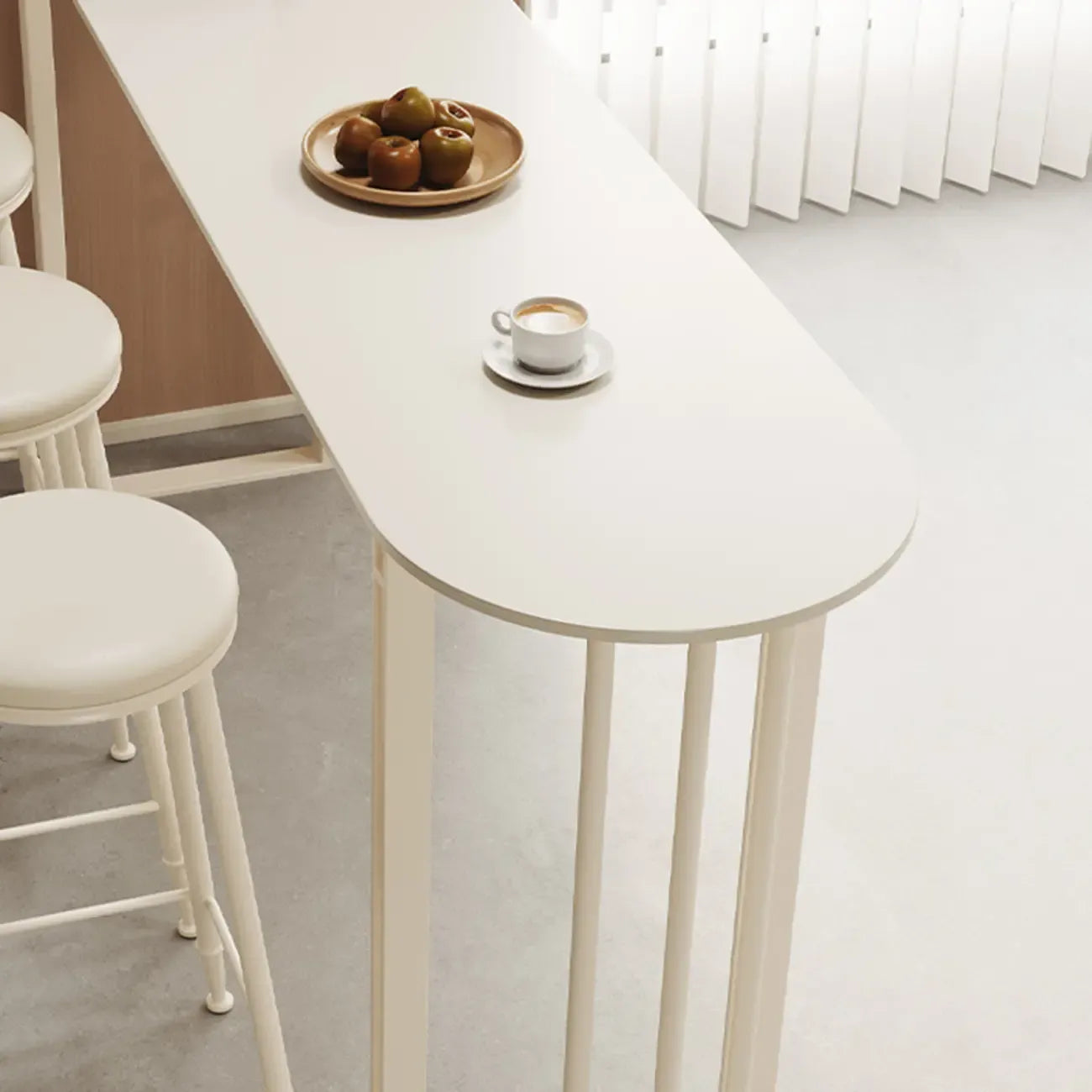 Free Form Sintered Stone White Bar Table