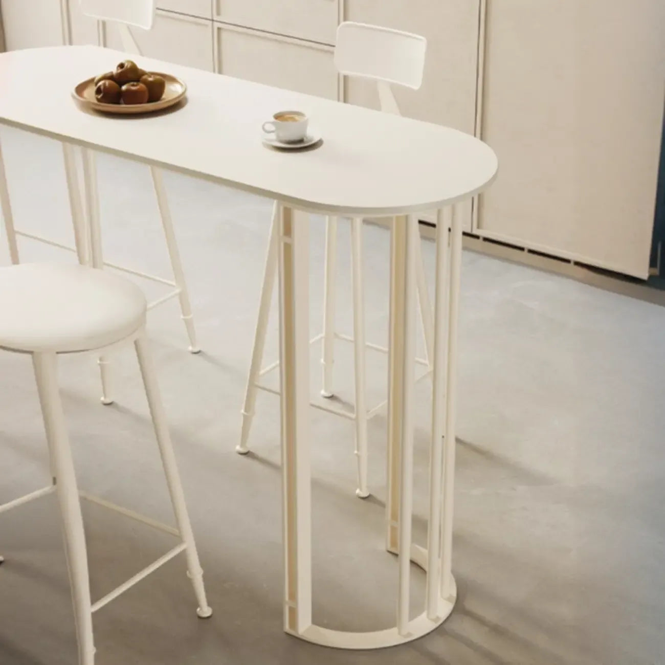 Free Form Sintered Stone White Bar Table
