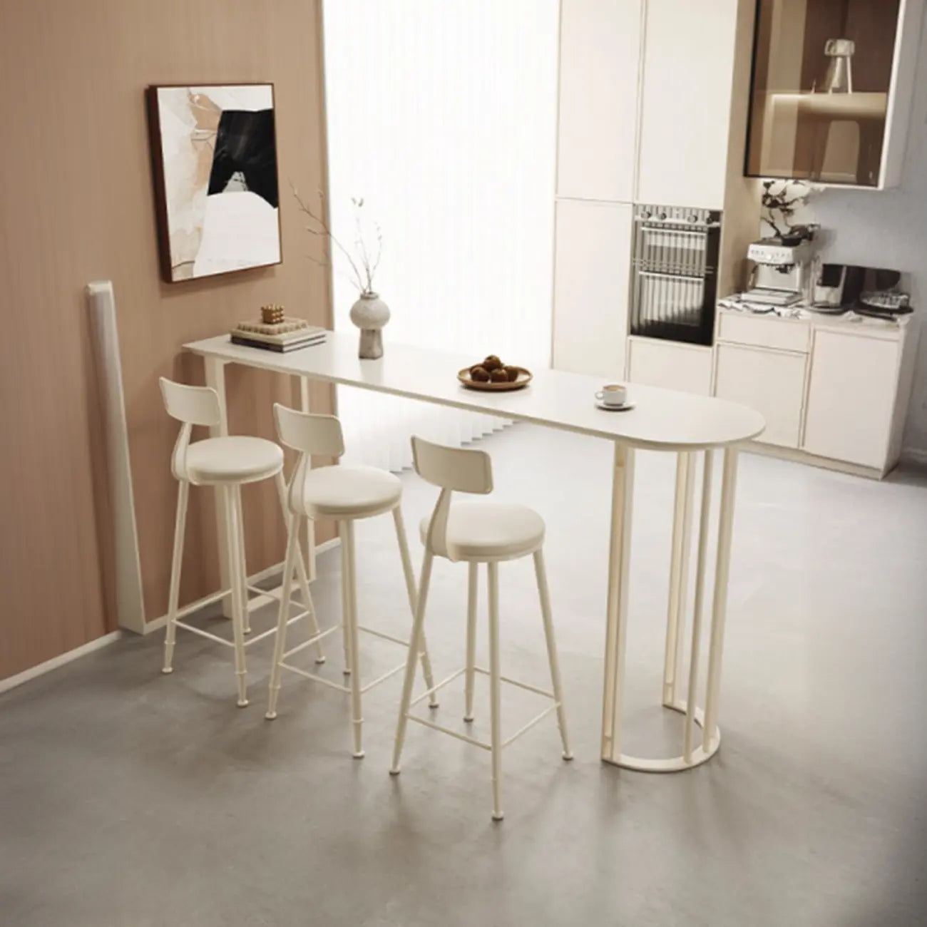 Free Form Sintered Stone White Bar Table