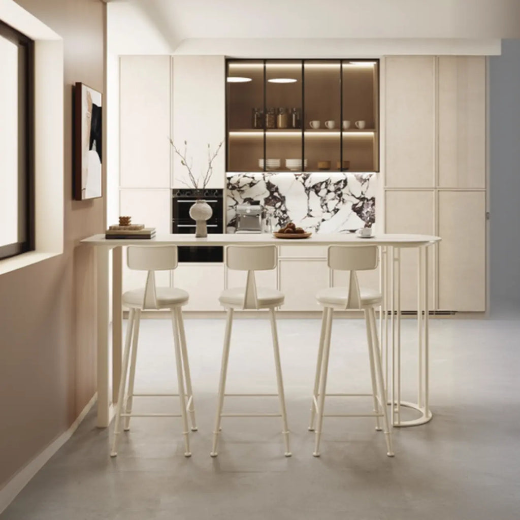 Free Form Sintered Stone White Bar Table