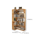 Natural Finish L-Shaped Vertical Wood Open Back Bookcase
