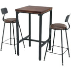 Industrial Brown Wooden Square Trestle Bar Tables