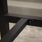 Industrial Brown Wooden Square Trestle Bar Tables