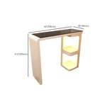 Coal Slate White Metal Bistro Table with Storage