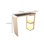 Coal Slate White Metal Bistro Table with Storage