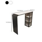 Sleek White Slate Storage Bar Tables with Stemware Holders