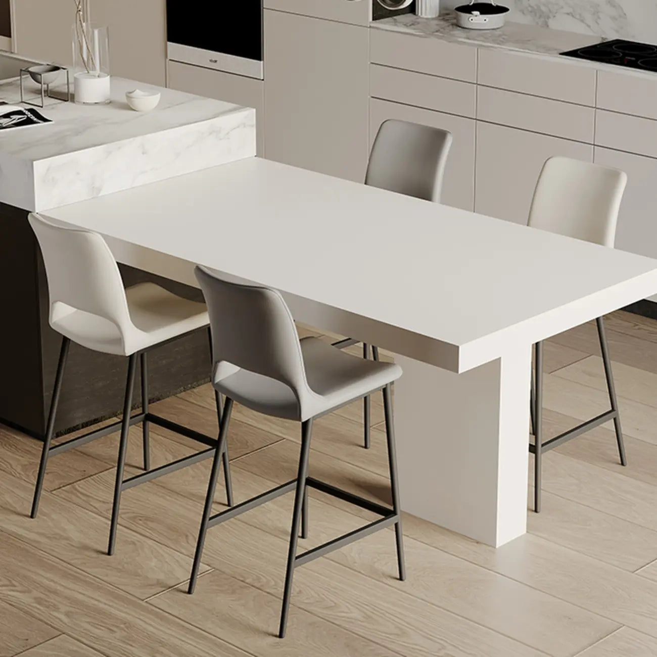 Saddle Faux Leather Counter Bar Stool High Back
