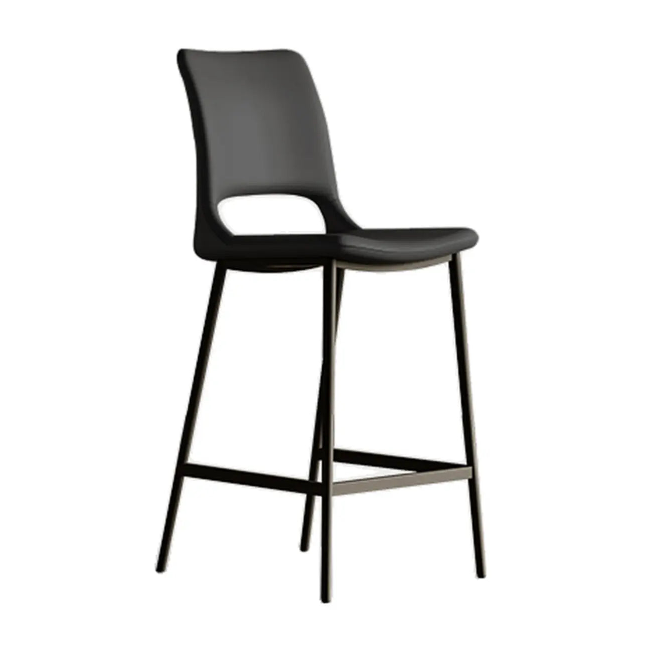 Saddle Faux Leather Counter Bar Stool High Back