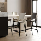 Saddle Faux Leather Counter Bar Stool High Back