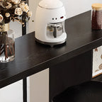 Modern Black Wooden Storage Bar Tables
