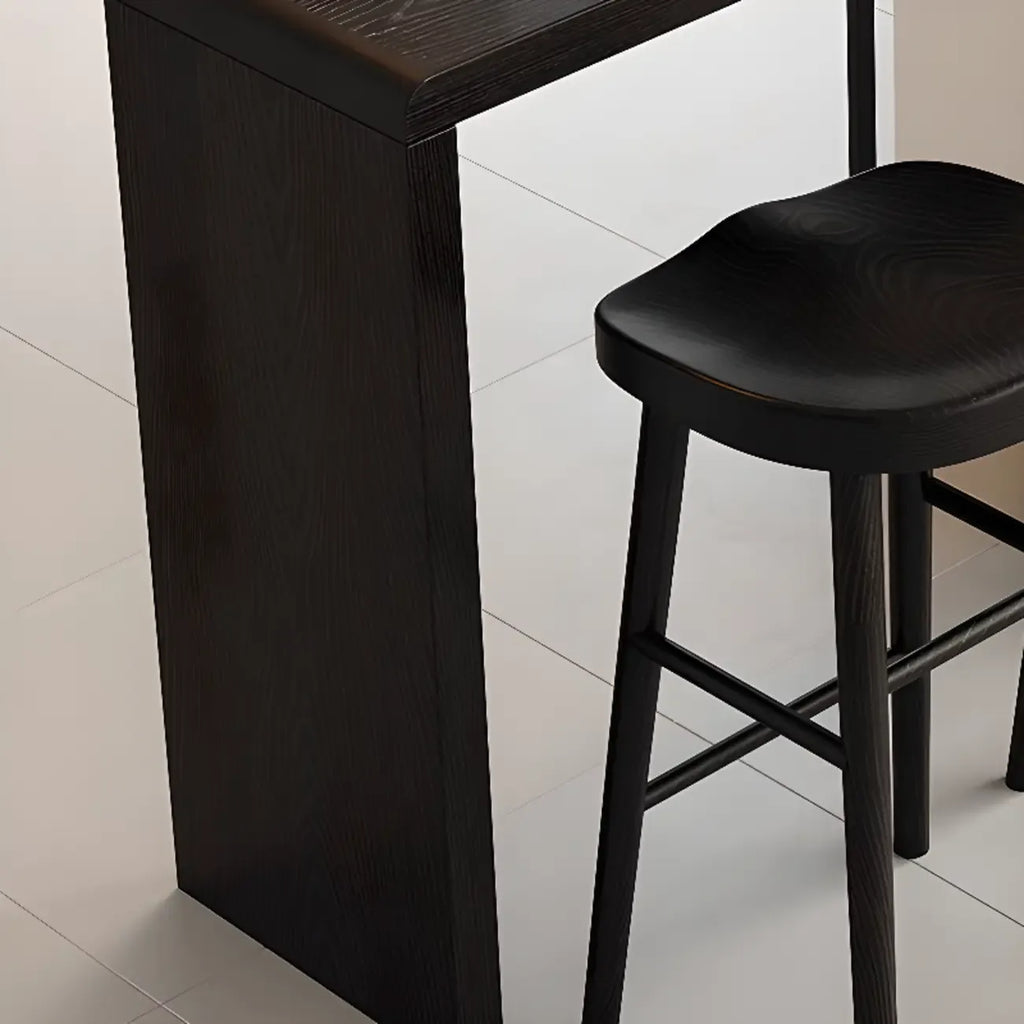 Modern Black Wooden Storage Bar Tables