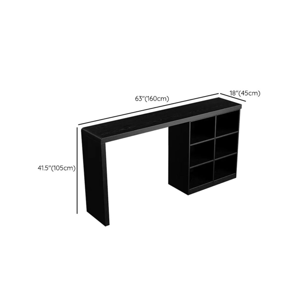 Modern Black Wooden Storage Bar Tables