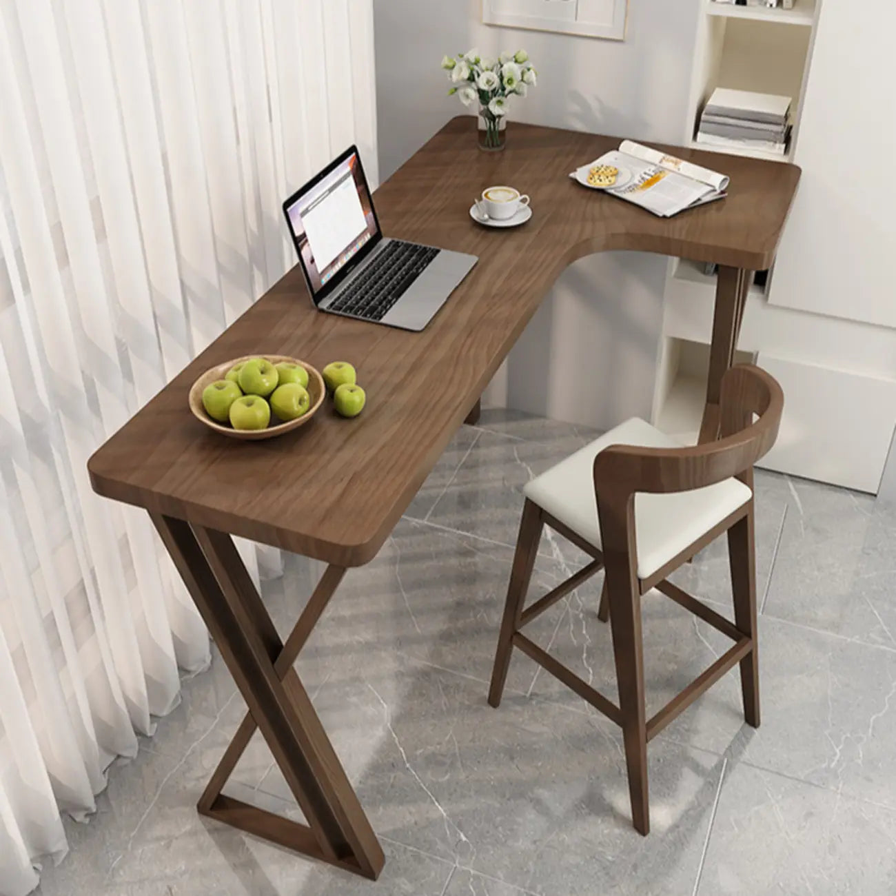 Smooth Brown Wooden Free Foam Bar Tables