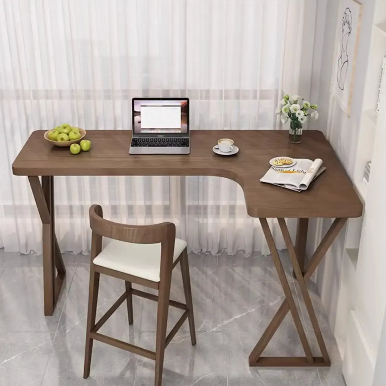 Smooth Brown Wooden Free Foam Bar Tables