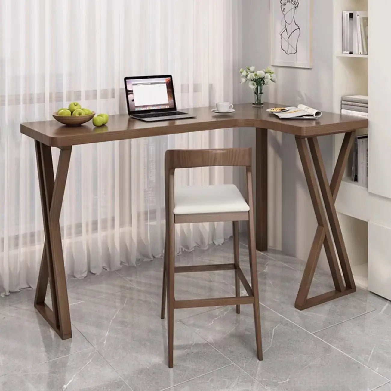 Smooth Brown Wooden Free Foam Bar Tables