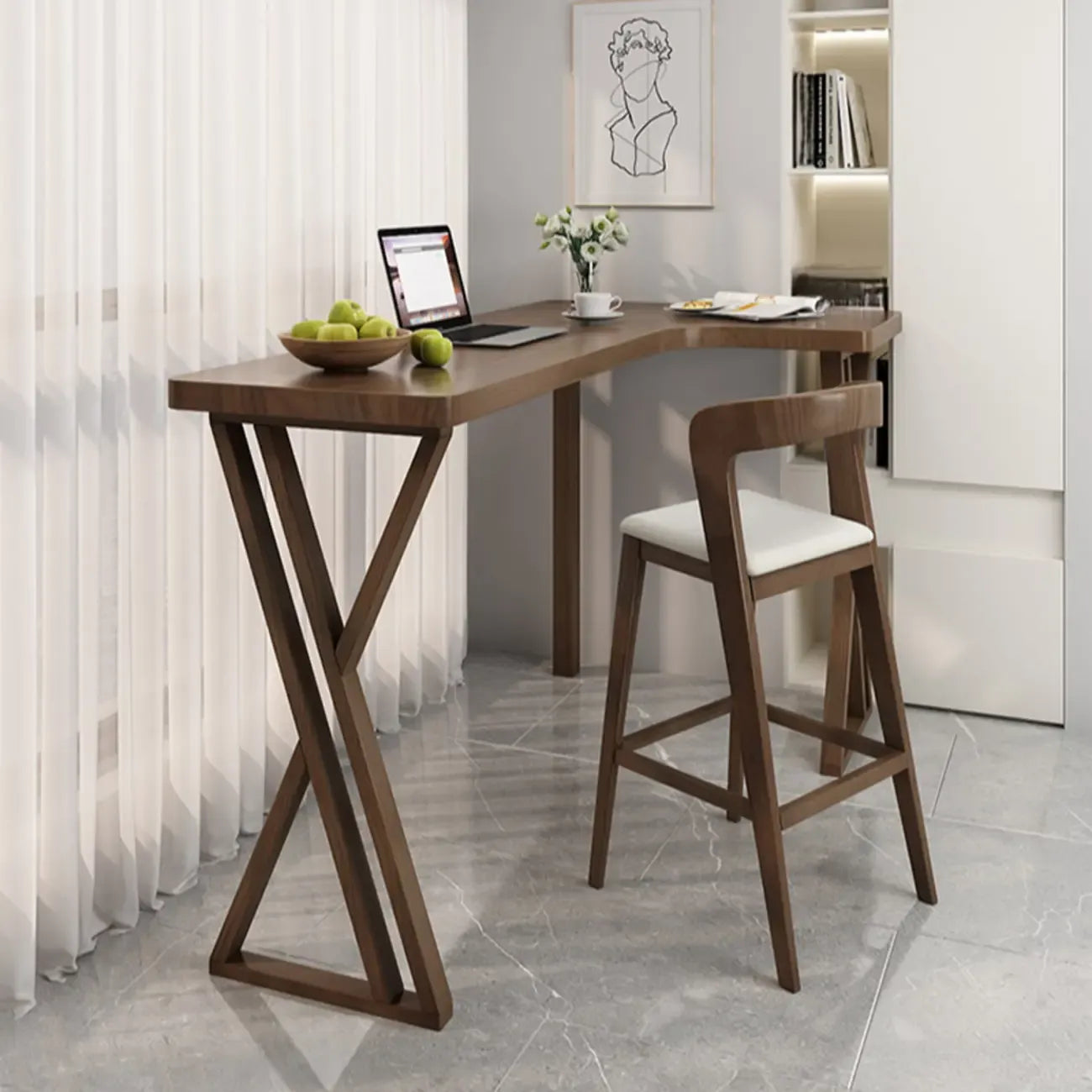 Smooth Brown Wooden Free Foam Bar Tables