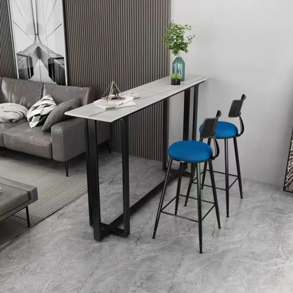 Scandinavian Slate Metal Rectangular Bar Tables