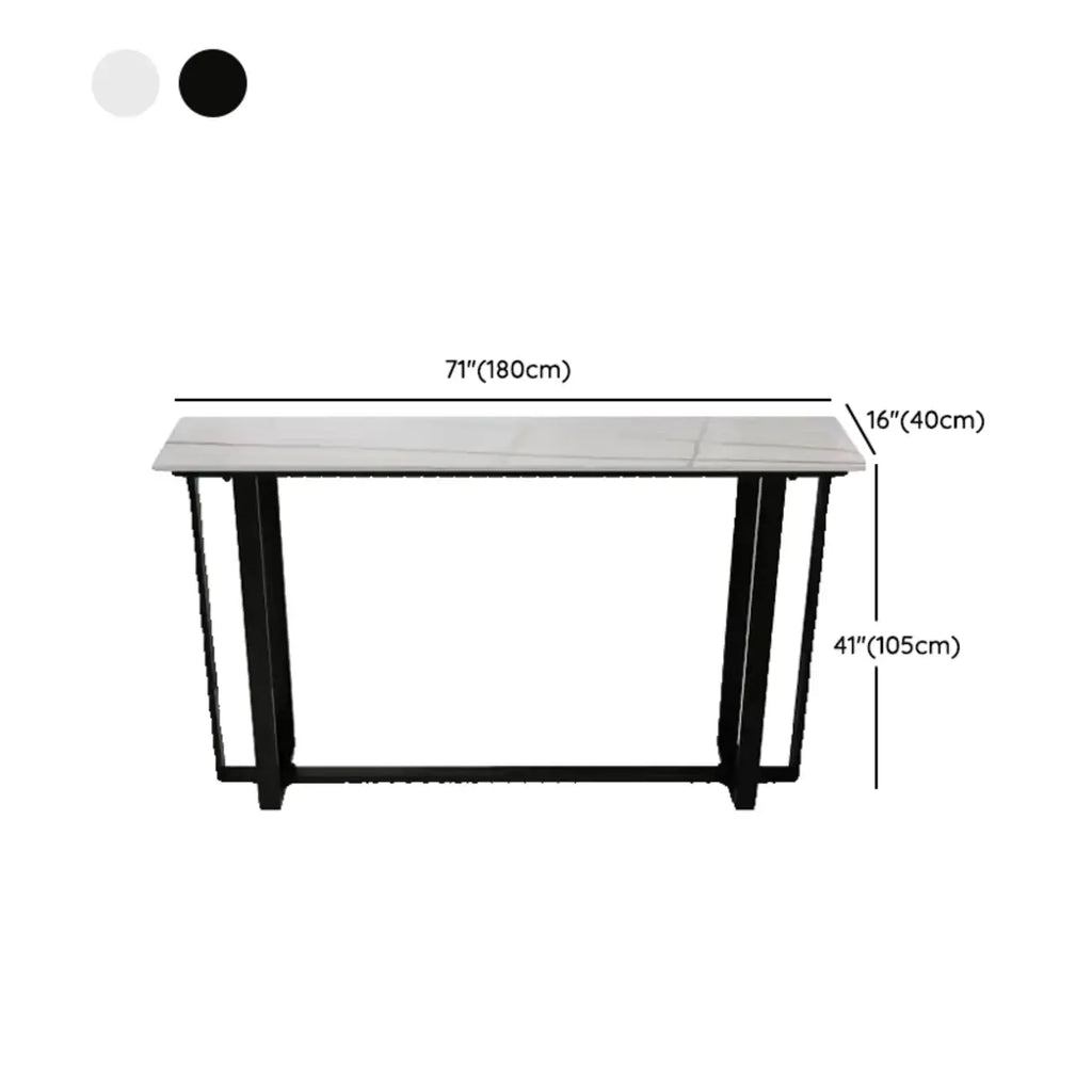 Scandinavian Slate Metal Rectangular Bar Tables
