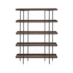 Contemporary Iron Brown Multi-tier Wood Etagere Bookcase