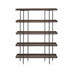 Contemporary Iron Brown Multi-tier Wood Etagere Bookcase