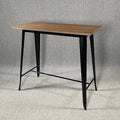 Industrial Brown Wood Black Metal Bar Tables