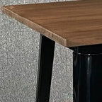 Industrial Brown Wood Black Metal Bar Tables