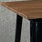 Industrial Brown Wood Black Metal Bar Tables
