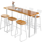Scandinavian Hardwood Pub Table with Sled Base