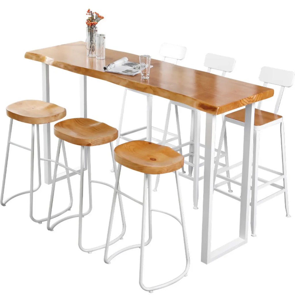 Scandinavian Hardwood Pub Table with Sled Base