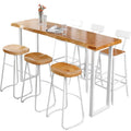 Scandinavian Hardwood Pub Table with Sled Base