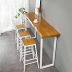 Scandinavian Hardwood Pub Table with Sled Base