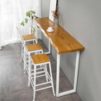 Scandinavian Hardwood Pub Table with Sled Base