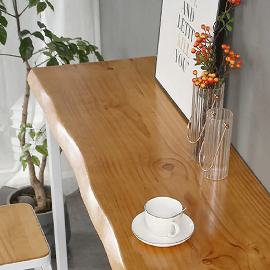 Scandinavian Hardwood Pub Table with Sled Base