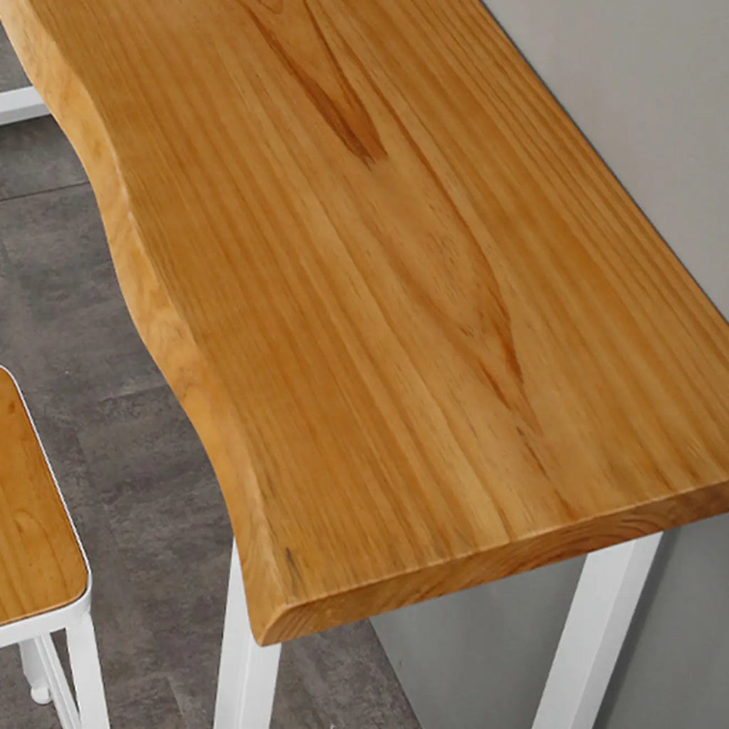 Scandinavian Hardwood Pub Table with Sled Base