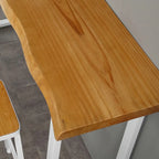Scandinavian Hardwood Pub Table with Sled Base