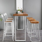 Scandinavian Hardwood Pub Table with Sled Base
