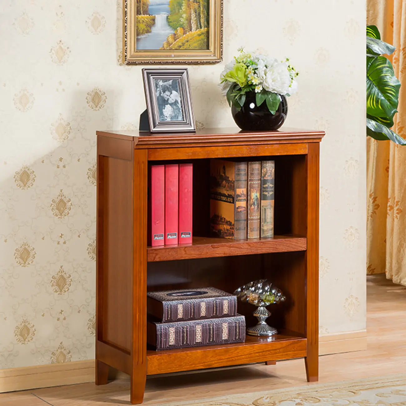 Classic Birch Wood 5-Tier Vertical Barrister Bookcase