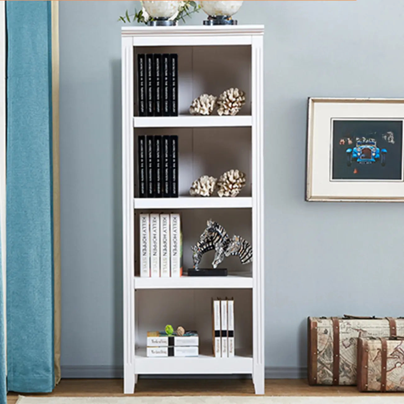 Classic Birch Wood 5-Tier Vertical Barrister Bookcase