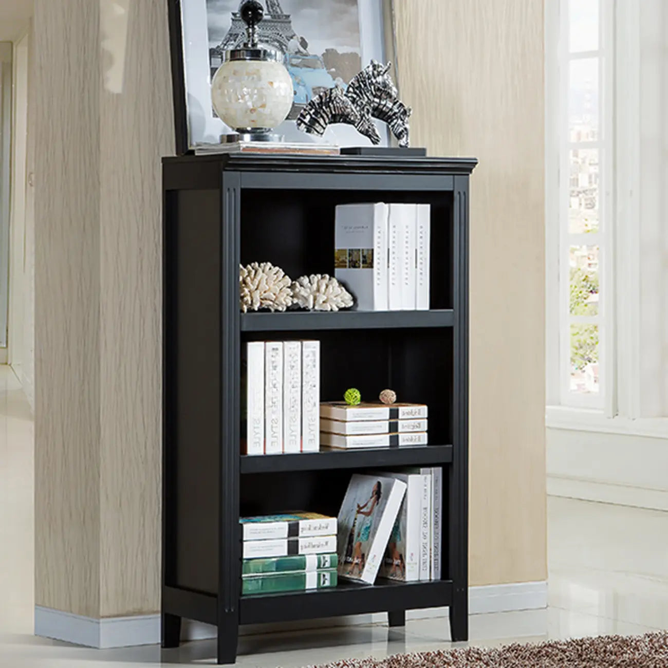 Classic Birch Wood 5-Tier Vertical Barrister Bookcase