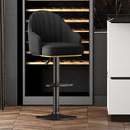 Modern Leather Swivel Adjustable Height Bar Stools