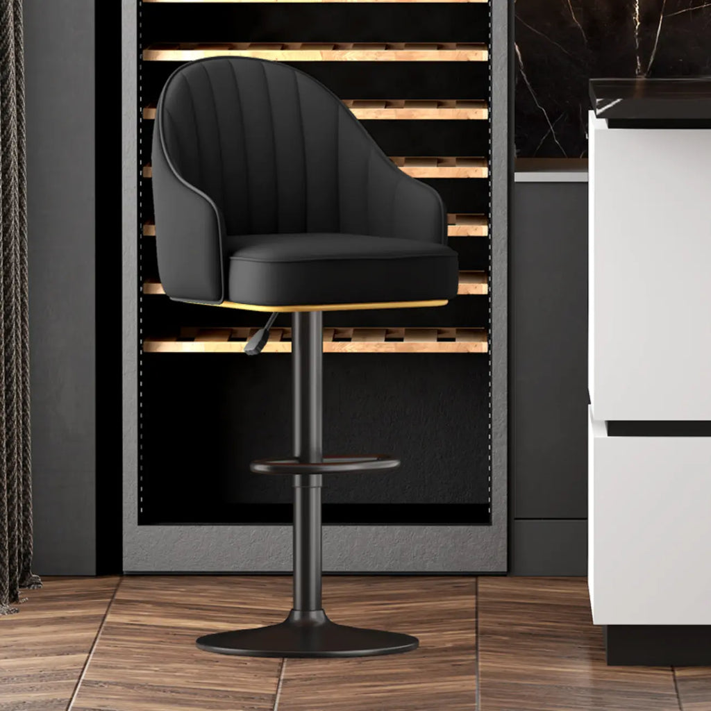 Modern Leather Swivel Adjustable Height Bar Stools