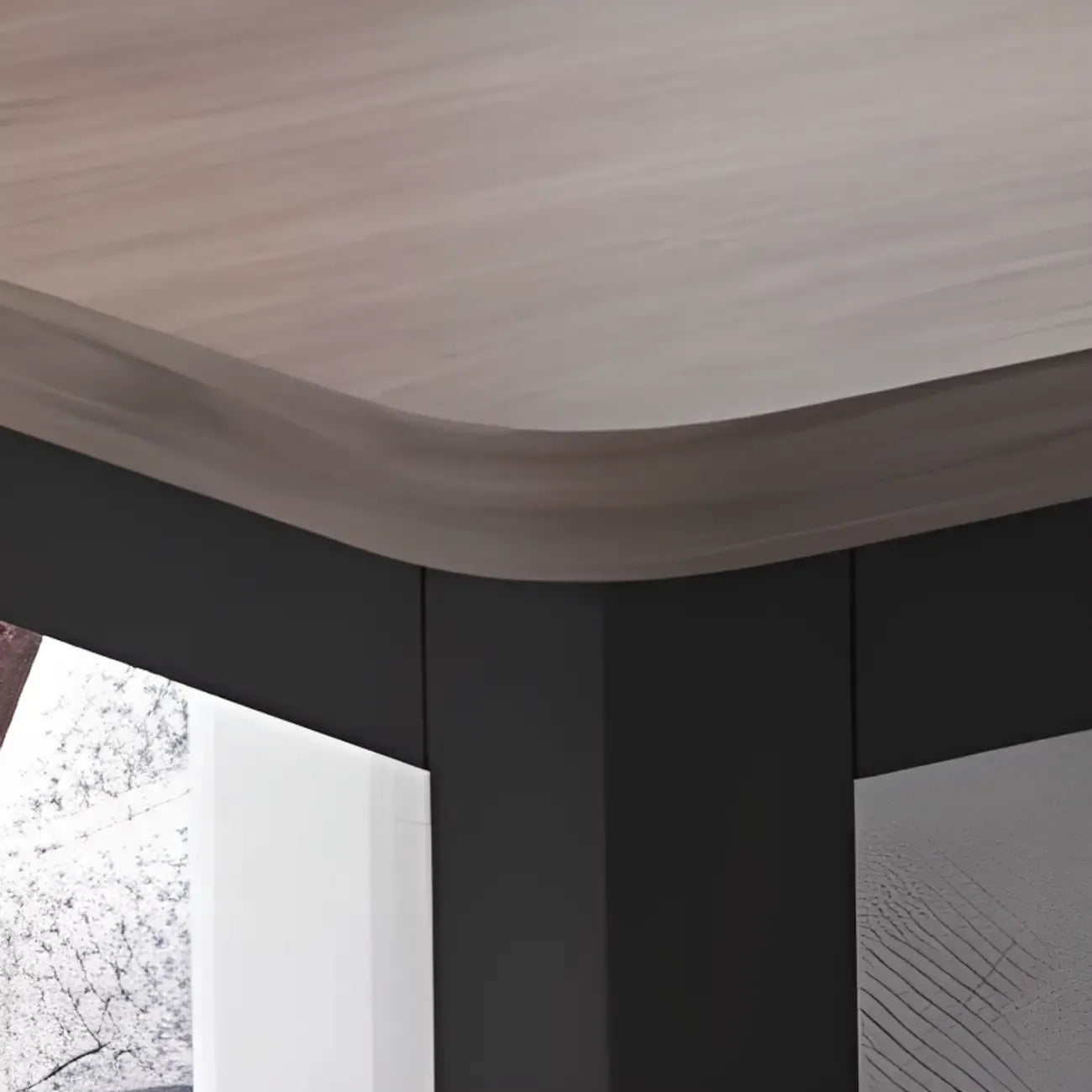 Rectangle Round Edge Wooden Bar Table Metal Base with Shelf