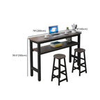 Rectangle Round Edge Wooden Bar Table Metal Base with Shelf